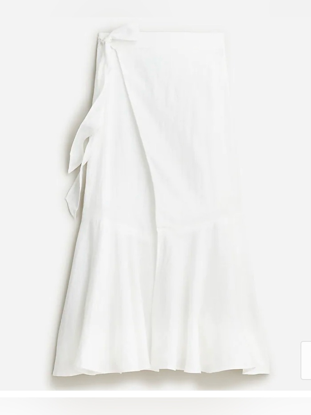 J.Crew Linen Wrap Skirt - Sz XS - White - Trumpet Flare Midi - BI733